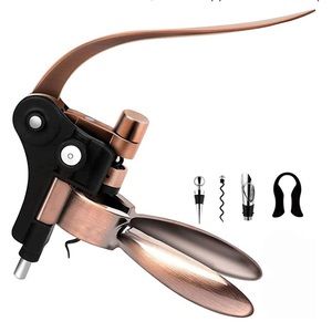 Rabbit Wine Bottle Opener Corkscrew Set with foil cutter, stopper, extra spiral.